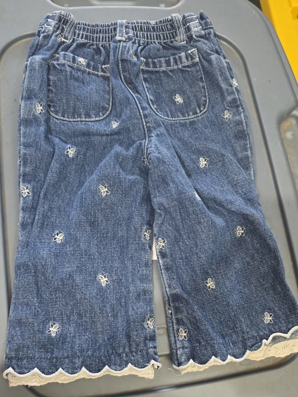 Vintage Gymboree Butterfly Jeans With Lace Detail. 12-18 Months Girls. VGUC